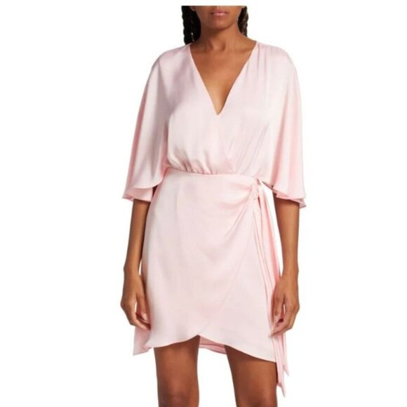 Ramy Brook “Alexis” Faux Wrap Mini Dress in Candy Pink NWT – Size 4 - Picture 1 of 6